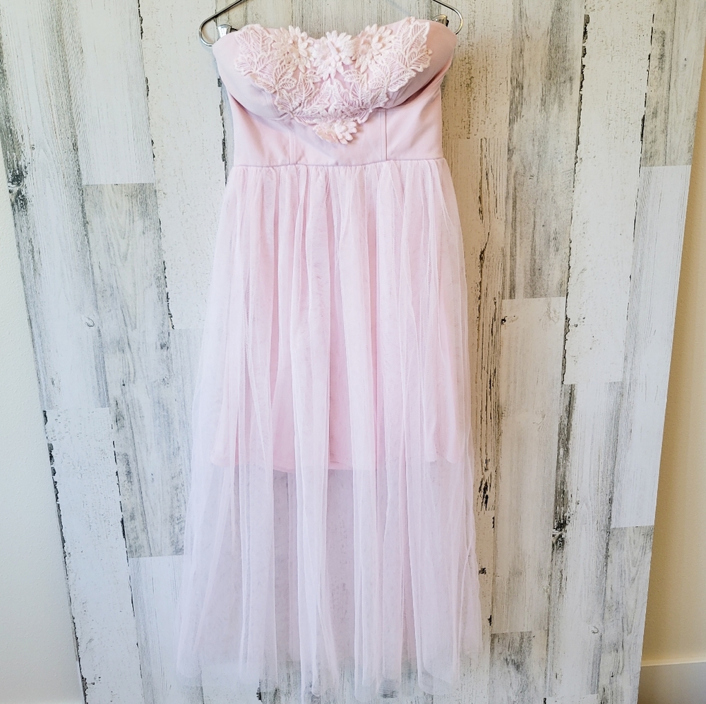Pink strapless dress